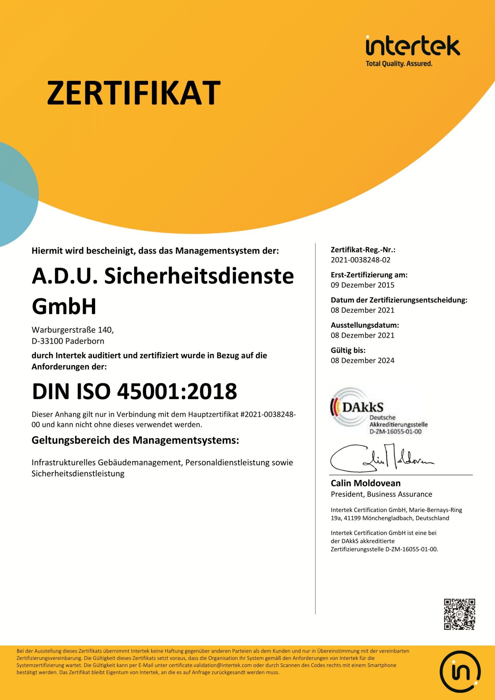 45001 A.D.U. Sicherheitsdienste 1 1